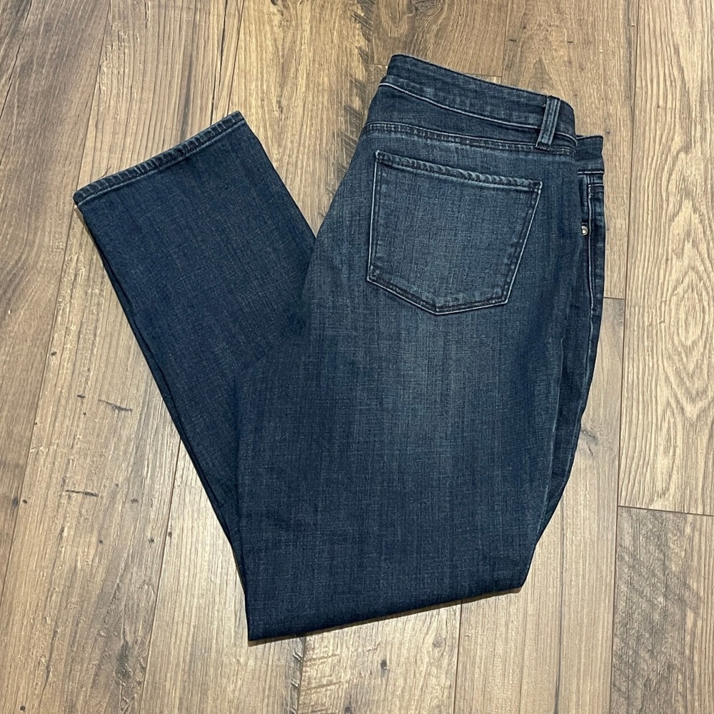 Talbots Flawless Five-Pocket Straight Curvy Petite Jeans Dark Wash 12P Stretch